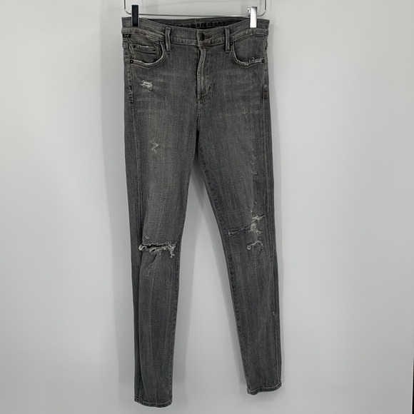 Citizens of Humanity COH Rocket skinny jeans denim distressed gray black 28 - Picture 1 of 9